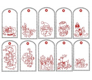 Stickserie ITH - Anhänger Xmas Tangles 2